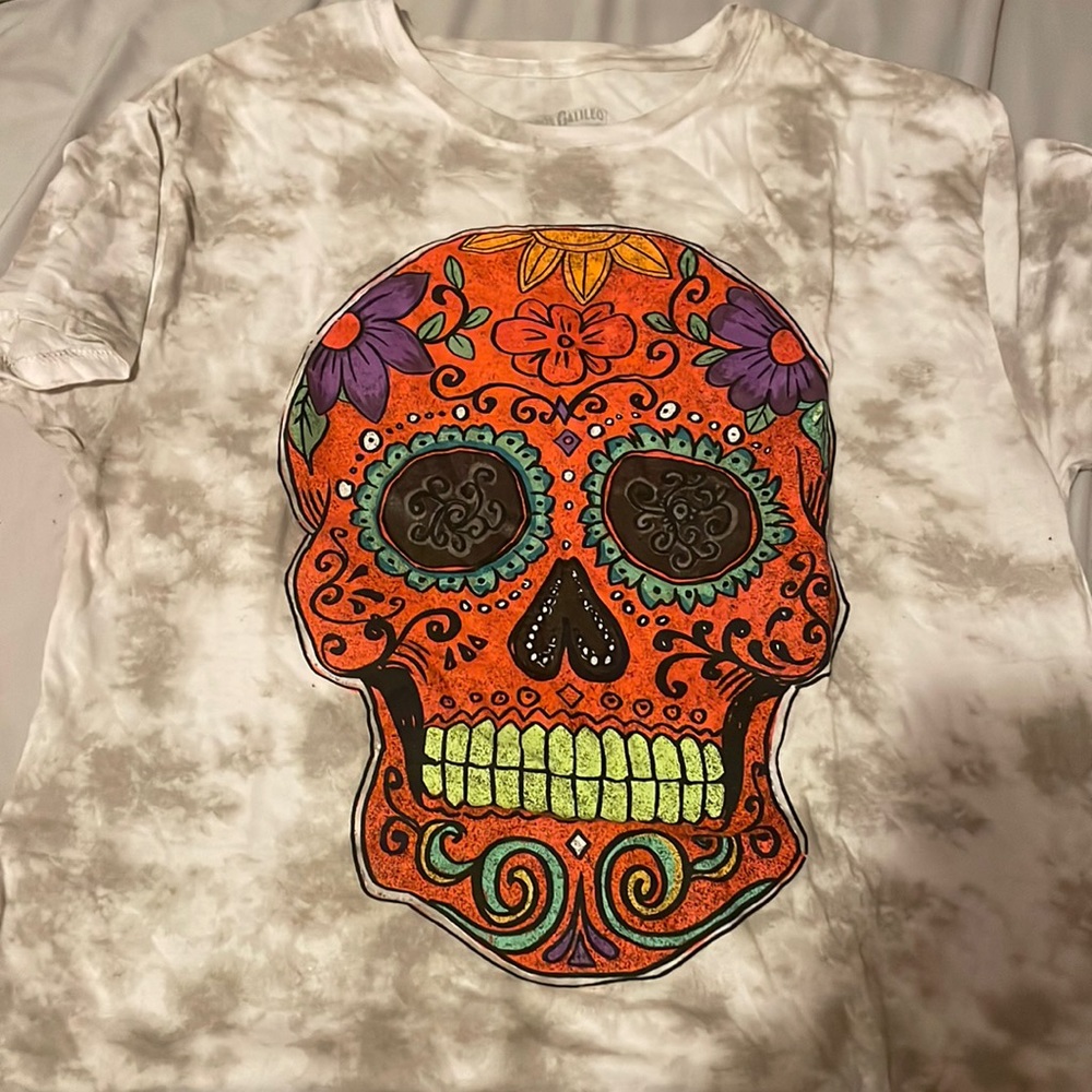 day of the dead (día de muertos) tye-die t-shirt